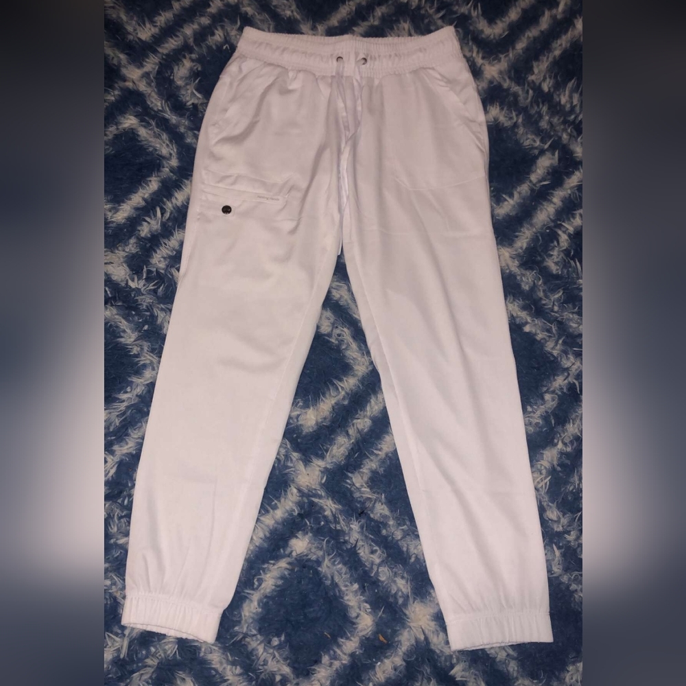 Healing Hands scrubs white small joggers